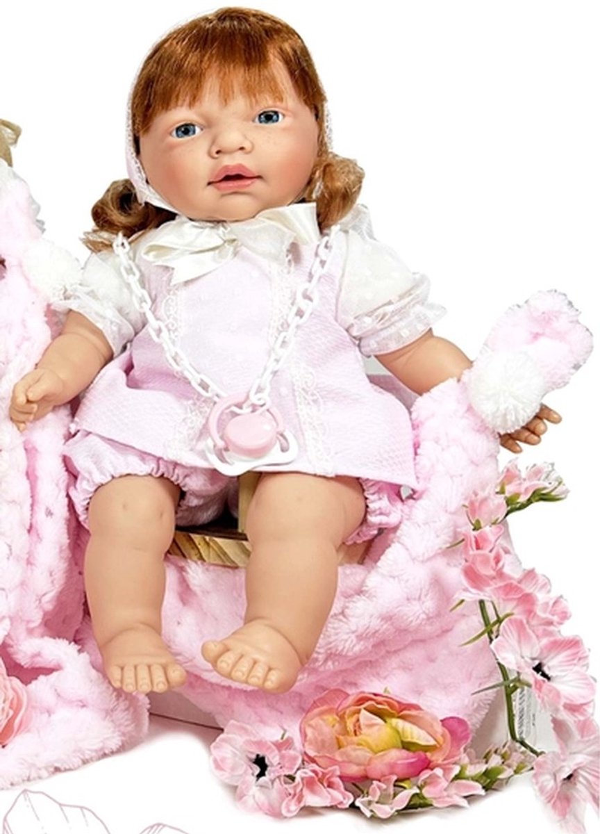 Nines d Onil Babypop Prinses Rood Haar 40 cm